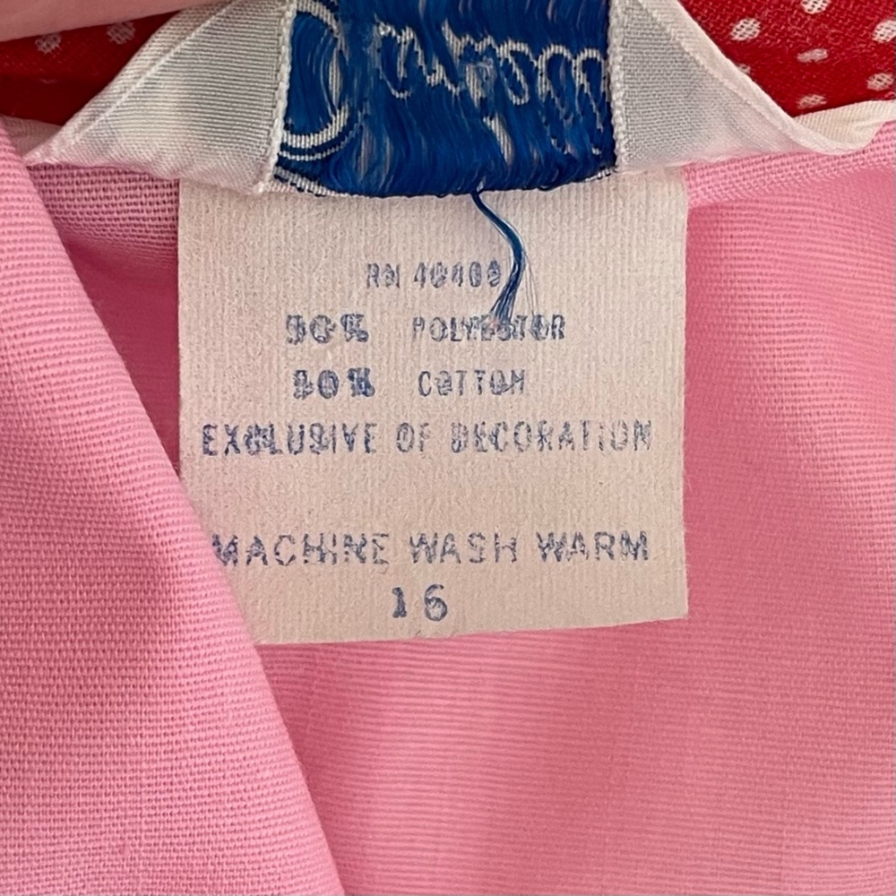 Vintage Danielle Pink Strawberry Patch Sleeveless Mod Vintage House Dress Robe - Picture 14 of 16